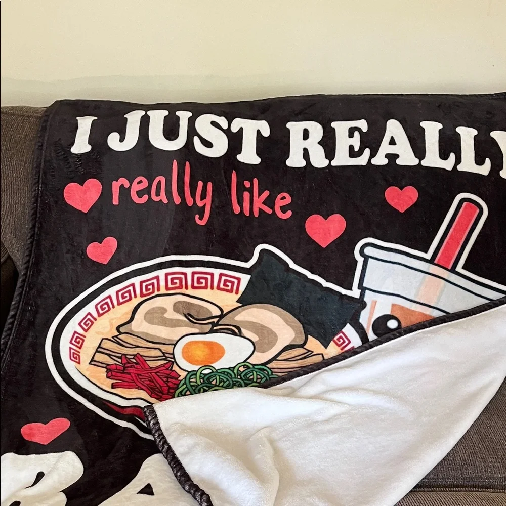 Ramen and Boba Throw Blanket